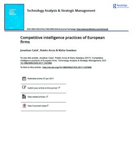 Competitive intelligence practices of European firms